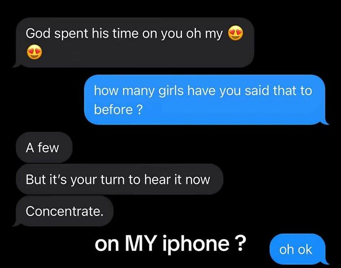 A text conversation screenshot with pickup lines, showcasing the internet's strangest and most unfiltered side.