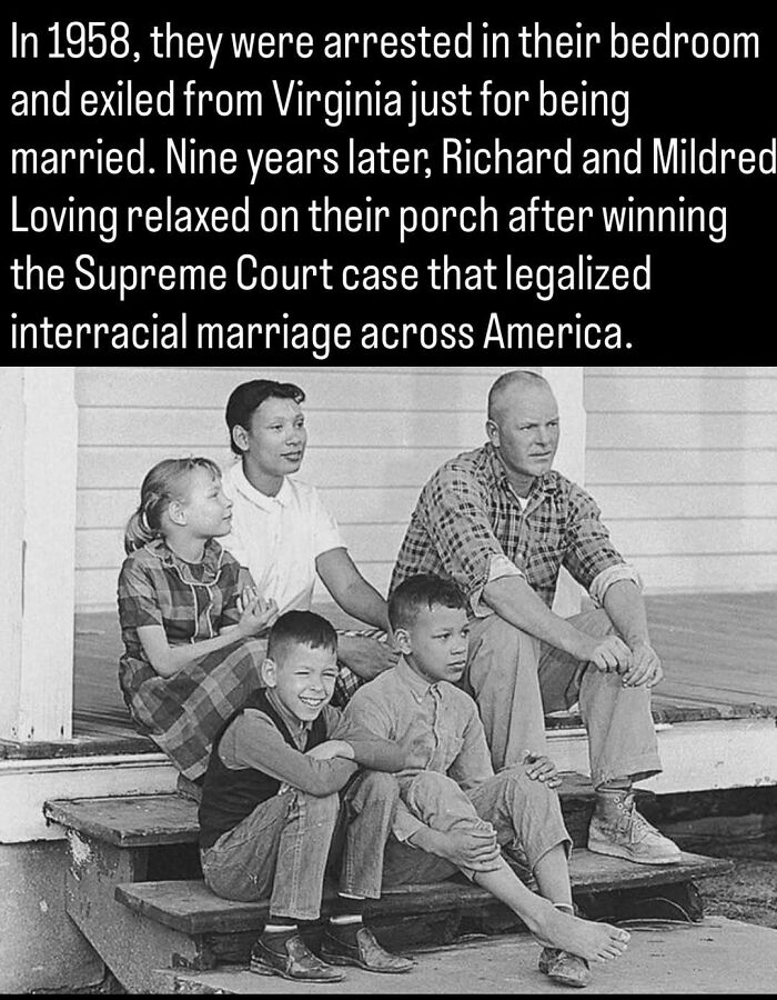 Richard and Mildred Loving with their family, depicting historic photos of the past