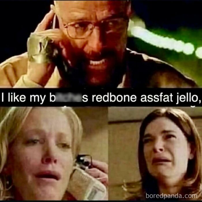 Funny Breaking Bad scene with Walter White on the phone, used in hilariously ridiculous memes