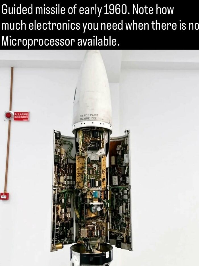 Fascinating photos of a 1960s guided missile showing the complex internal electronics