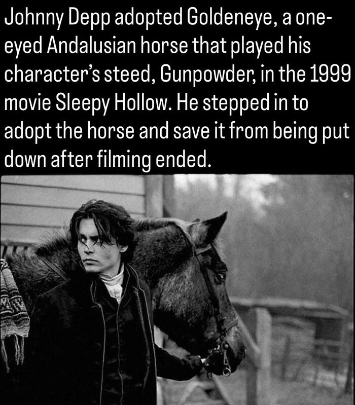 Remarkable photos of Johnny Depp with his horse Goldeneye in Sleepy Hollow.