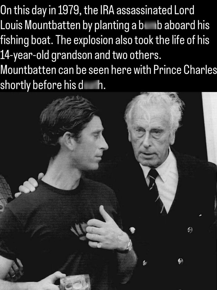 Prince Charles with Lord Louis Mountbatten in a remarkable photo of the past before 1979.