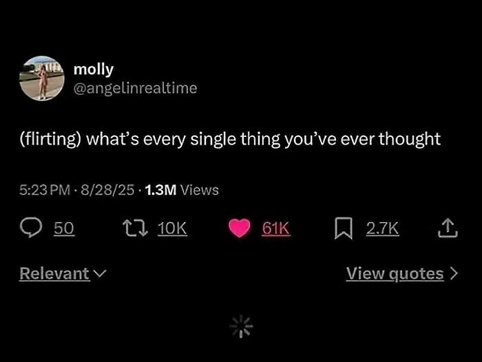 A Twitter screenshot about flirting, part of internet strangest and most unfiltered moments.