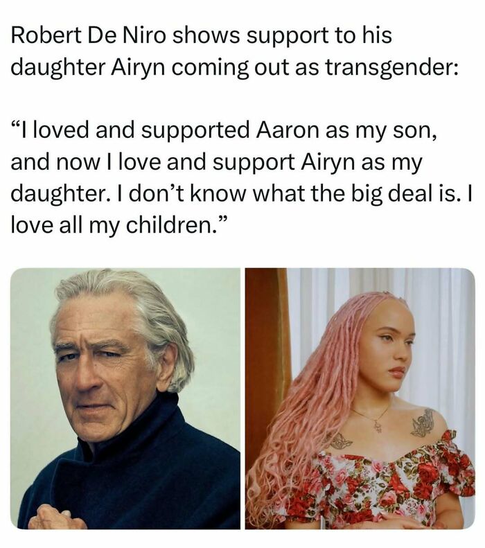 Fascinating stories of Robert De Niro and his transgender daughter Airyn shown in side-by-side portraits
