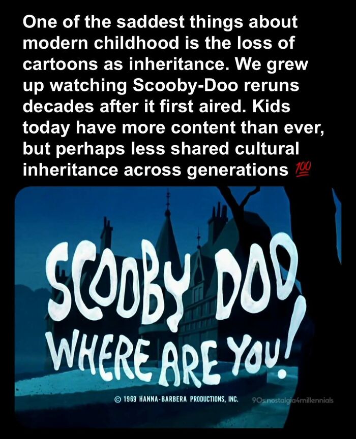 The original Scooby-Doo Where Are You! title card in a discussion of 90s nostalgic pics.