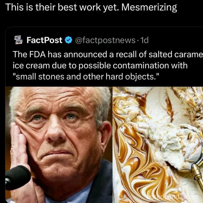 A funny news meme about FDA ice cream recall contamination, perfect for ridiculous memes.