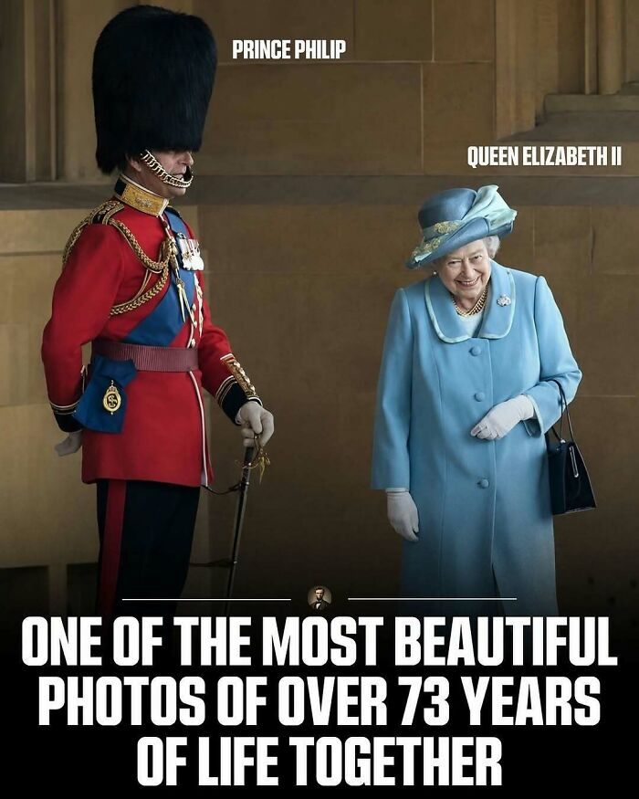 Historical photo of Queen Elizabeth II and Prince Philip in uniform