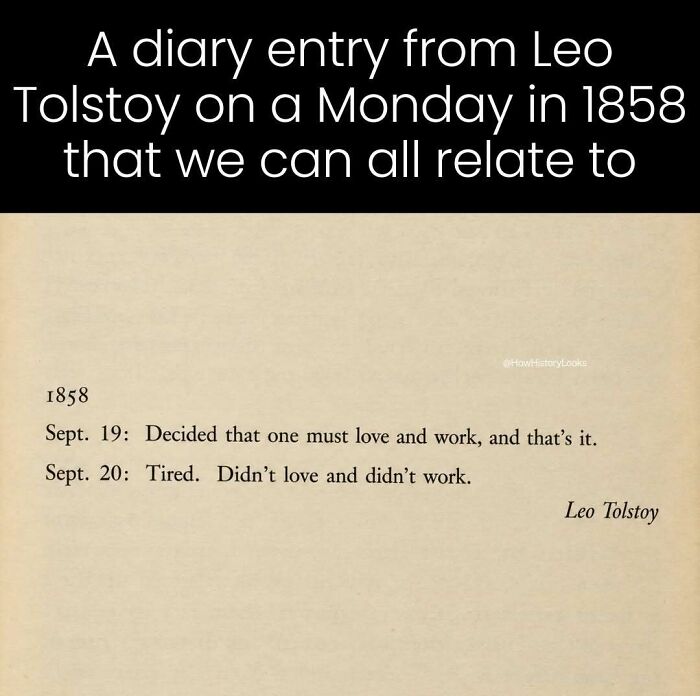 A page with Leo Tolstoy’s diary entry from history in 1858