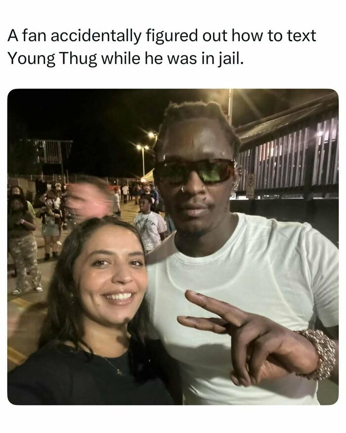 Young Thug fan posing for a selfie in one of the random finds on the internet.