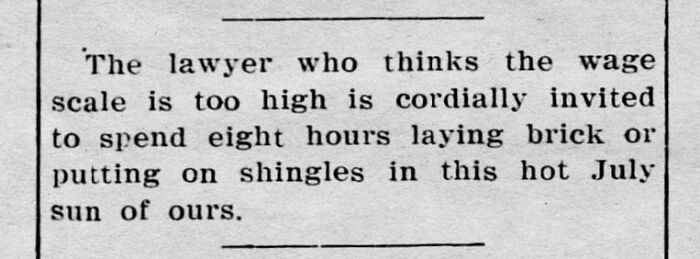 Newspaper clipping about wage disputes and labor in July heat