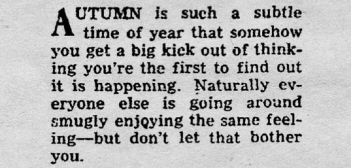 Autumn described as a subtle time of year in old newspaper text