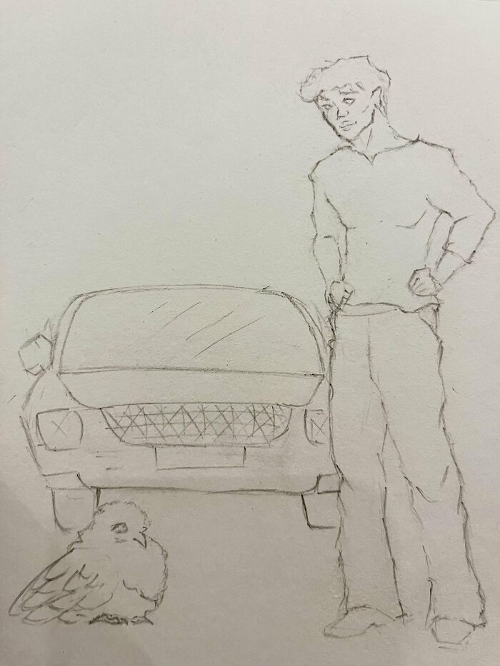 Saw This Fat Lil Bird Blocking Some Guys Car On My Way To Work One Day