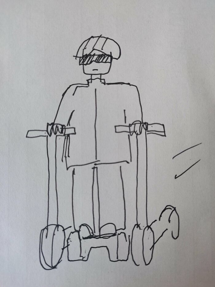 Saw A Guy Riding A Segway, Electric Scooter In Each Hand