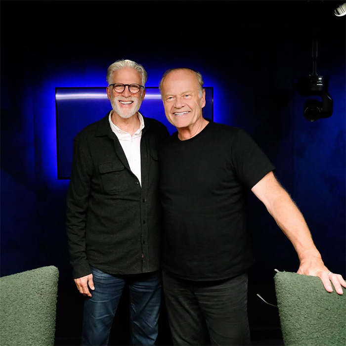 Kelsey Grammer and Ted Danson smile, showing a long-standing Hollywood Bromance.