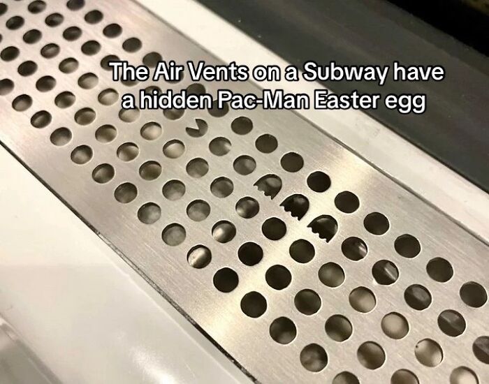 Subway air vents featuring a hidden Pac-Man Easter egg design