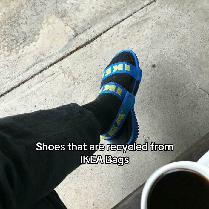 Shoes made from recycled IKEA bags