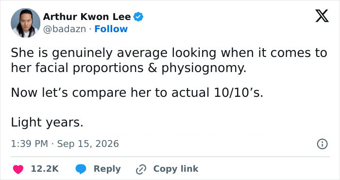 Screenshot of tweet comparing Sydney Sweeney to 10/10 models. Screenshot of tweet comparing Sydney Sweeney to 10/10 models.