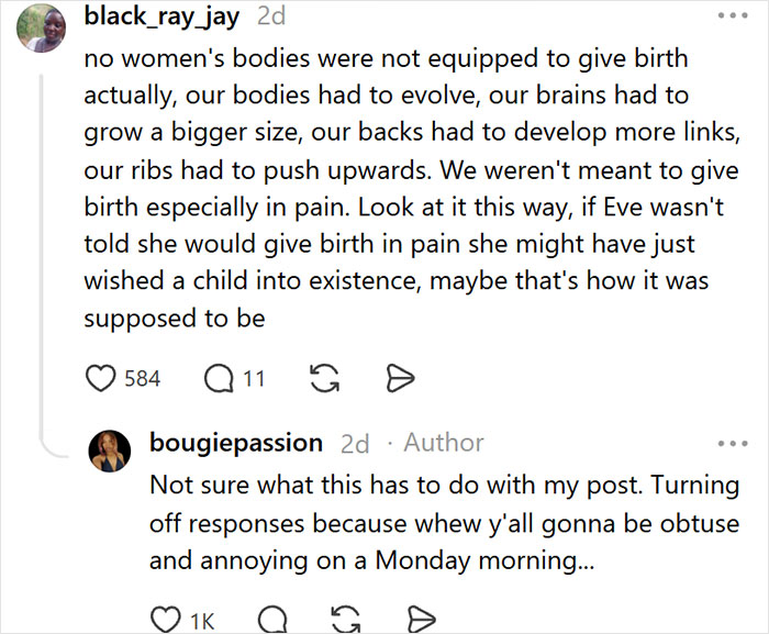 Social media post discussing how a grandad may think a woman is faking a post c-section infection.