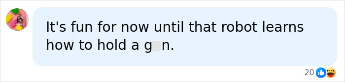 Comment about robot learning to hold a gun