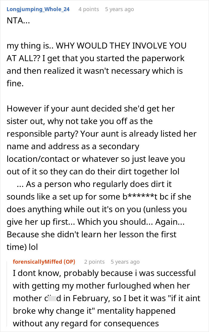 A screenshot of a comment from Longjumping_Whole_24 saying, WHY WOULD THEY INVOLVE YOU AT ALL for prison break? A screenshot of a comment from Longjumping_Whole_24 saying, WHY WOULD THEY INVOLVE YOU AT ALL for prison break?