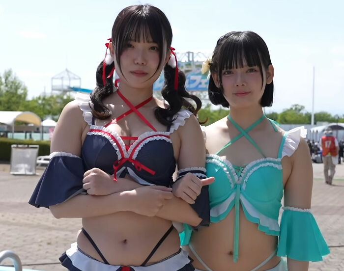 Two Japanese women enjoying the countryside, fueling discussion on Western beauty standards. Two Japanese women enjoying the countryside, fueling discussion on Western beauty standards.
