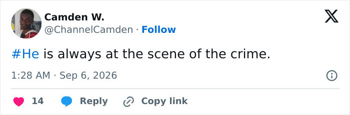 A tweet by user Camden W., commenting on Jared Leto's on-set behavior and method acting. A tweet by user Camden W., commenting on Jared Leto's on-set behavior and method acting.