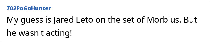 A user comment guessing Jared Leto was involved in the appalling on-set behavior related to method acting. A user comment guessing Jared Leto was involved in the appalling on-set behavior related to method acting.