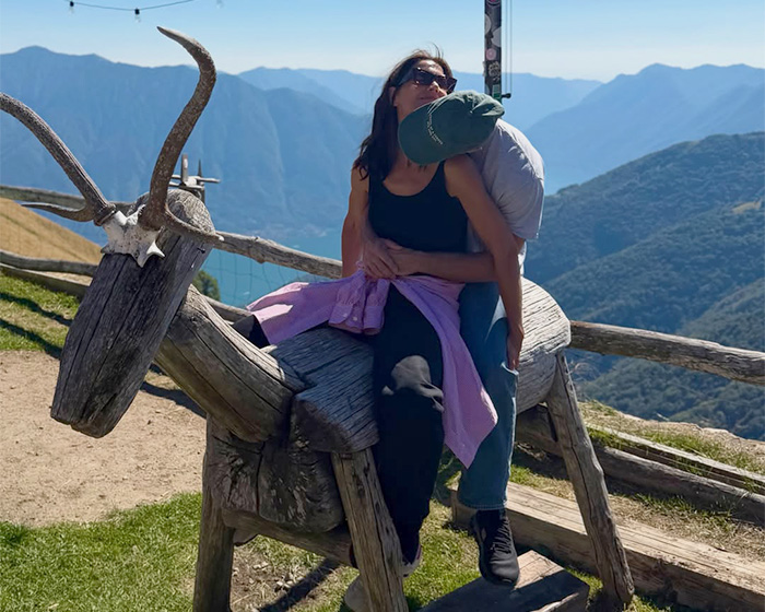 Katie Holmes and her new boyfriend embracing on a scenic mountain, after daughter challenges Tom Cruise with name change. Katie Holmes and her new boyfriend embracing on a scenic mountain, after daughter challenges Tom Cruise with name change.