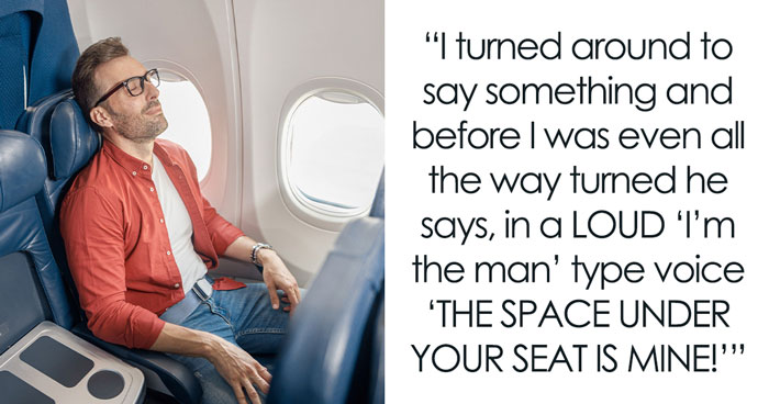Man Kicks Woman Under Her Seat, Suddenly Changes His Tune When Her Son Steps In