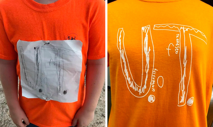 A child's drawing for a UT shirt becomes a real, uplifting post.