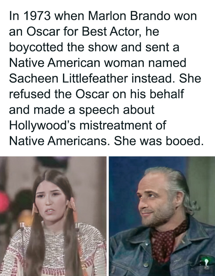 Uplifting posts: Sacheen Littlefeather and Marlon Brando, a much-needed break from everything.