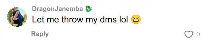 DragonJanemba commented, Let me throw my dms lol 😂, about the attractive woman who went viral in football stands.