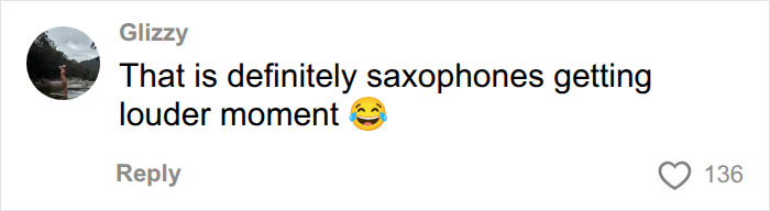 Social media comment about saxophones getting louder Social media comment about saxophones getting louder
