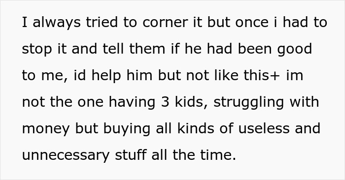 Text detail explaining that family is not a free babysitting service when money is spent poorly Text detail explaining that family is not a free babysitting service when money is spent poorly