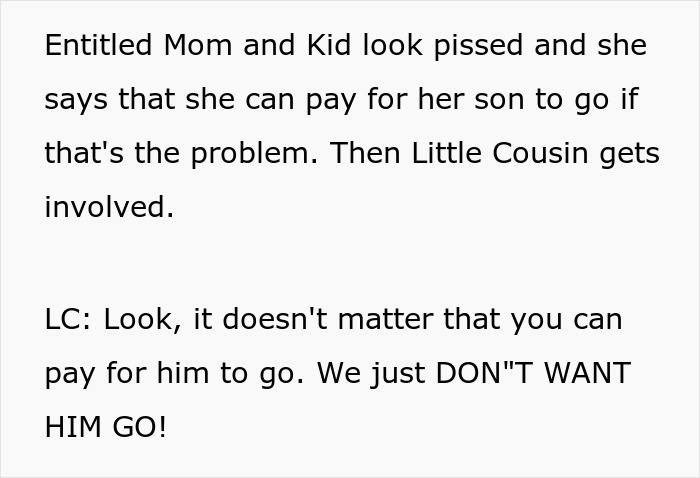 Mom offers to pay for son to join New York trip despite objections