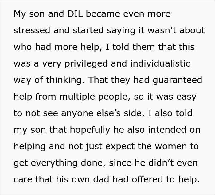 A story snippet of a MIL who chooses to stay with her daughter and twin newborns, discussing help from others. A story snippet of a MIL who chooses to stay with her daughter and twin newborns, discussing help from others.