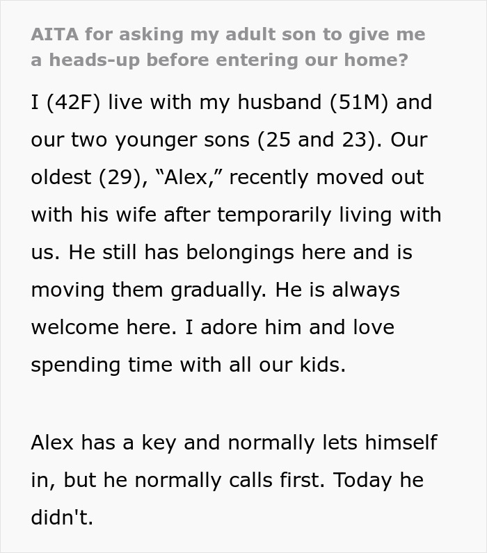 Screenshot of a Reddit post about a husband refusing to listen to his wife regarding their son. Screenshot of a Reddit post about a husband refusing to listen to his wife regarding their son.