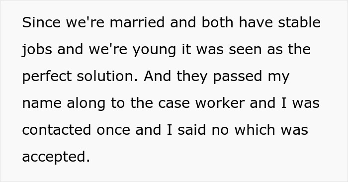 Text snippet about man refusing to save half-siblings from foster care, with case worker contact details.