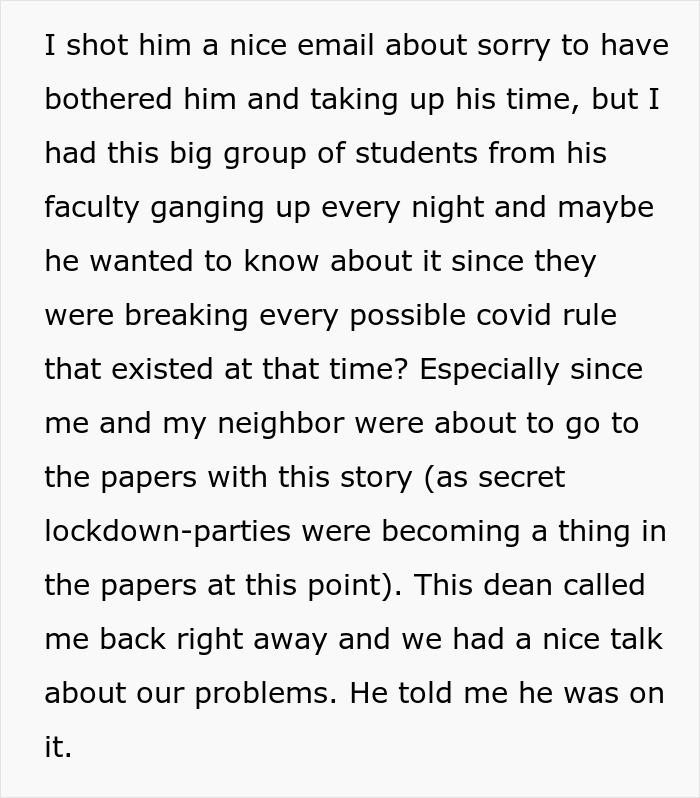 Students parties: Fed up neighbor emails dean about students breaking COVID rules with loud parties. Students parties: Fed up neighbor emails dean about students breaking COVID rules with loud parties.