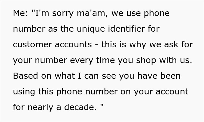 Guy gets petty revenge on woman. A screenshot of a text, explaining that a phone number is a unique identifier. Guy gets petty revenge on woman. A screenshot of a text, explaining that a phone number is a unique identifier.