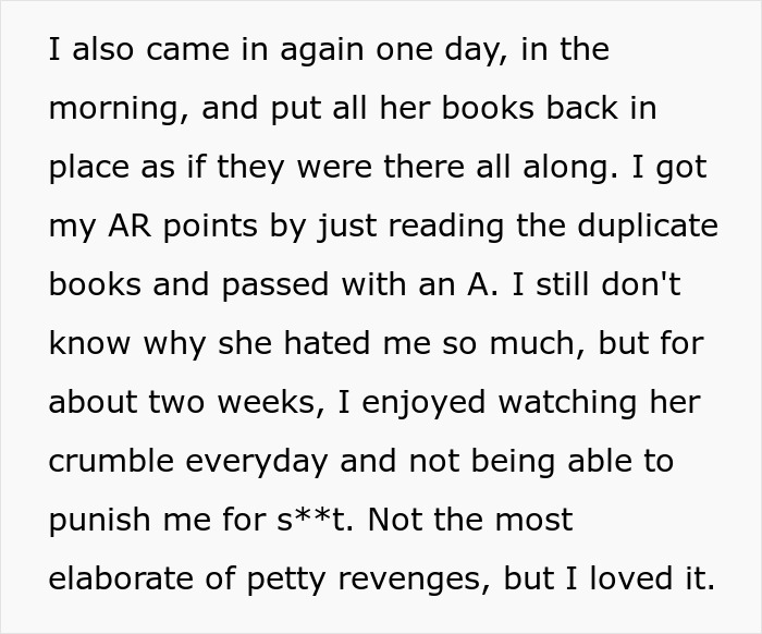 A screenshot of a student's post about finding a perfect way to drive her teacher crazy. A screenshot of a student's post about finding a perfect way to drive her teacher crazy.