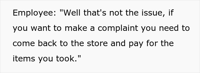 Text bubble: Employee accuses wheelchair-bound teen of stealing and demands payment for items. Text bubble: Employee accuses wheelchair-bound teen of stealing and demands payment for items.