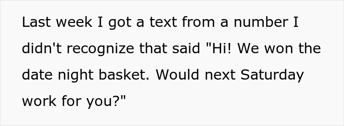 Text post about receiving a text offering babysitting job