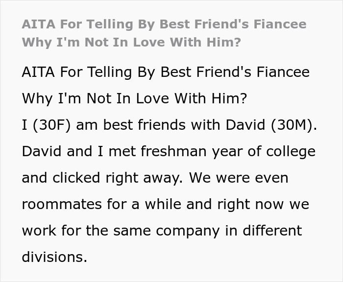 Screenshot of text about the bride's attempt to get a love confession from the groom's female bestie. Screenshot of text about the bride's attempt to get a love confession from the groom's female bestie.