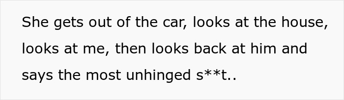 Text snippet about a man turned away by a realtor who looked at the house, the man, and then said something unhinged. Text snippet about a man turned away by a realtor who looked at the house, the man, and then said something unhinged.