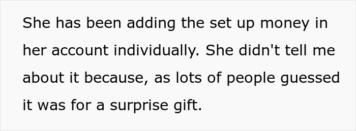 The wife hid money from her hubby, adding it to her account for a surprise gift. The wife hid money from her hubby, adding it to her account for a surprise gift.