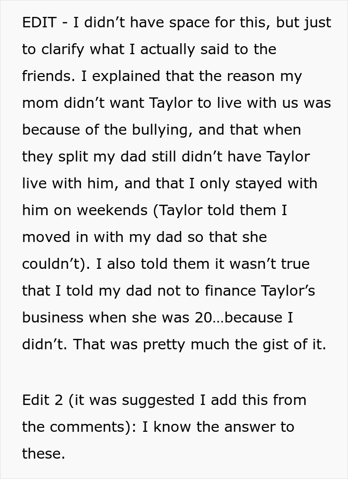 Bully Half-Sis Tells Friends She Was Homeless And Shunned By Sibling, Shocked When The Truth Comes Out Bully Half-Sis Tells Friends She Was Homeless And Shunned By Sibling, Shocked When The Truth Comes Out