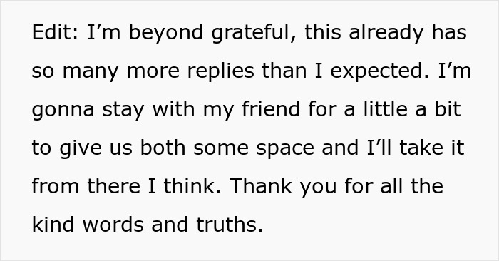 Woman grateful for support and planning to stay with friend for space Woman grateful for support and planning to stay with friend for space