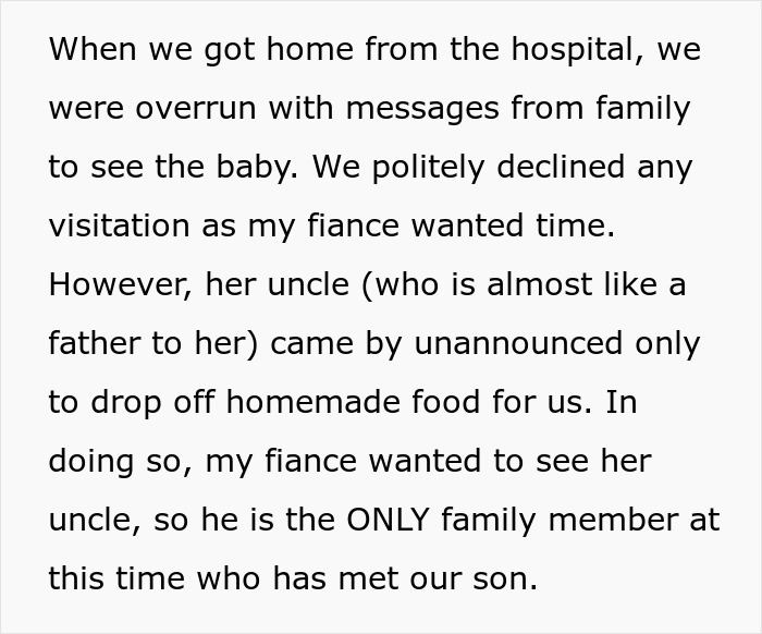 Text about family declining visitation to see newborn son Text about family declining visitation to see newborn son