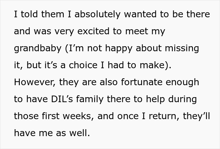 Image of text discussing being excited to meet a grandbaby and having family support. Image of text discussing being excited to meet a grandbaby and having family support.